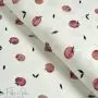 Tissu jersey motif pommes "Apple Draw" - Ecru et rose - Oeko-Tex ®