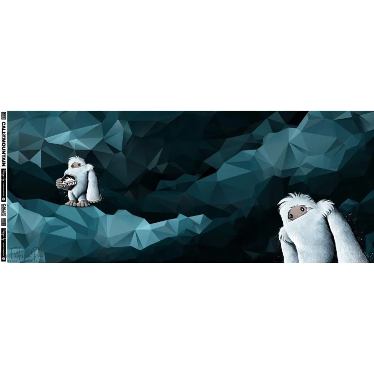 Panneau de tissu motif Yeti "Yeti Rocks" - Tons bleu pétrole et foncé - Oeko-Tex Tissus et mercerie créative – Nos sélections s