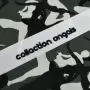 Tissu imperméable motif silhouettes yoga camouflage collection "Angels" - Tons vert et beige - Les Filles à Pois ® - Oeko-Tex ® 