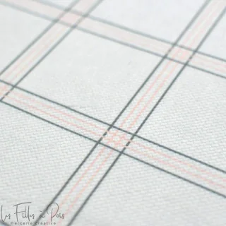 Coupon de tissu minky velours motif carreaux "Petit Fernand" - Rose et gris - 150cm - Les Filles à Pois Les Filles à Pois - Desi