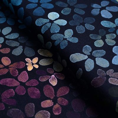 Tissu french terry motif fleurs "Midnight Breeze"- Multicolore - BIO Autres marques - Tissus et mercerie - 1