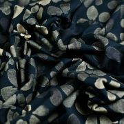 Tissu french terry motif fleurs "Mono Wood"- Tons marrons et noirs - BIO Autres marques - Tissus et mercerie - 3