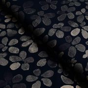 Tissu french terry motif fleurs "Mono Wood"- Tons marrons et noirs - BIO Autres marques - Tissus et mercerie - 1