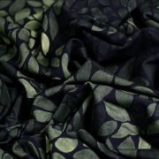 Tissu french terry motif feuilles "Mono Forest"- Tons verts et noirs - BIO Autres marques - Tissus et mercerie - 3