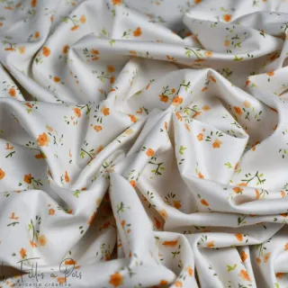 Tela de algodón "Daisy DK" - Crudo y ocre - 280cm - Les Filles à Pois Les Filles à Pois - Design : motifs audacieux, style intem