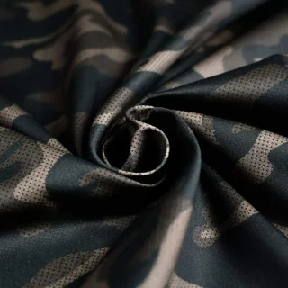 Coupon de tissu popeline de coton motif camouflage plumetis "Grumman" - Tons verts - 230cm - Les Filles à Pois Les Filles à Pois