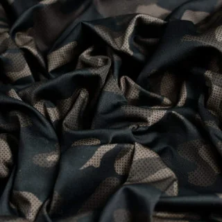Coupon de tissu popeline de coton motif camouflage plumetis "Grumman" - Tons verts - 230cm - Les Filles à Pois Les Filles à Pois