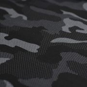 Tissu popeline de coton motif camouflage plumetis collection "Grumman" - Tons noirs et gris - Les Filles à Pois ® - Oeko-Tex ® L