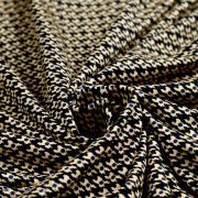 Tissu jersey motif pieds de poule - Marron et bleu- Oeko-Tex ® - Stenzo Textiles ® Stenzo Textiles ® - Tissus Oekotex - 2