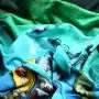 Panneau de tissu jersey french terry motif robot - Tons bleus et multicolore - Oeko-Tex ® - Stenzo Textiles ® Stenzo Textiles ® 
