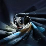 Panneau de tissu jersey french terry motif pirate et ours polaire - Tons bleus et multicolore - Oeko-Tex ® - Stenzo Textiles ® S