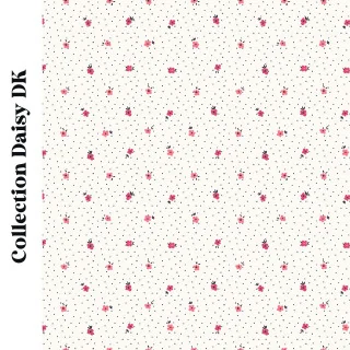 Coupon de tissu jersey motif petites fleurs et plumetis "Daisy DK" - Ecru et terracotta - 190cm - Les Filles à Pois Les Filles à