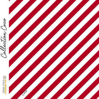 Tissu jersey motif rayures berlingo collection "Coco" - Blanc, rouge et noir - Les Filles à Pois ® - Oeko-Tex ® Les Filles à Poi