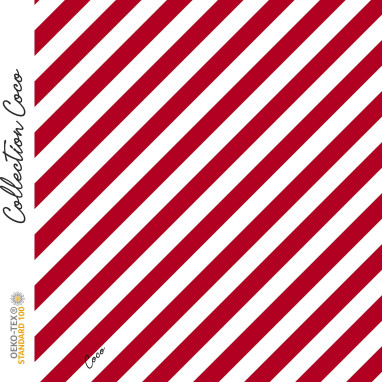 Tissu jersey motif rayures berlingo collection "Coco" - Blanc, rouge et noir - Les Filles à Pois ® - Oeko-Tex ® Les Filles à Poi