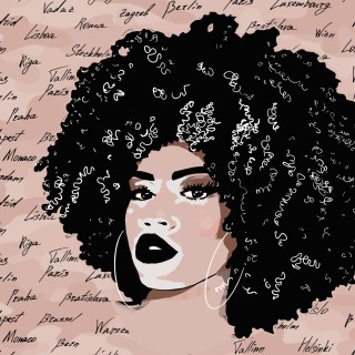 Panneau de tissu jersey motif visage collection "Skins" - Nude et noir - Les Filles à Pois ® - Oeko-Tex ® Les Filles à Pois - De
