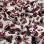 Tissu jersey motif bouches collection "Coco" - Blanc, rouge et noir - Les Filles à Pois ® - Oeko-Tex ® Les Filles à Pois - Desig
