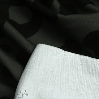 French Terry léopard kaki "Wild Eclipse" - Collection Angels - Les Filles à Pois Design Les Filles à Pois - Design : motifs auda