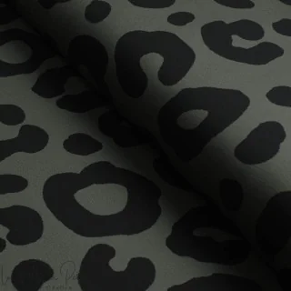French Terry léopard kaki "Wild Eclipse" - Collection Angels - Les Filles à Pois Design Les Filles à Pois - Design : motifs auda