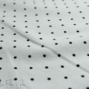 Tissu jersey motif plumetis collection "Coco" - Blanc et noir - Les Filles à Pois ® - Oeko-Tex ® Les Filles à Pois - Design ® - 