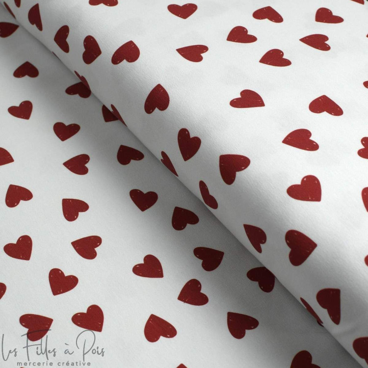 Tejido de punto con forma de corazón "Coco" - Blanco, rojo y negro - Les Filles à Pois Les Filles à Pois - Design ® - Mercerie e Tejido de punto con forma de corazón "Coco" - Blanco, rojo y negro - Les Filles à Pois Les Filles à Pois - Design ® - Mercerie e
