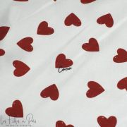 Tissu jersey motif coeur collection "Coco" - Blanc, rouge et noir - Les Filles à Pois ® - Oeko-Tex ® Les Filles à Pois - Design 