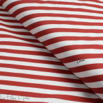 Tissu jersey motif rayures berlingo collection "Coco" - Blanc, rouge et noir - Les Filles à Pois ® - Oeko-Tex ® Les Filles à Poi