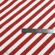 Tissu jersey motif rayures berlingo collection "Coco" - Blanc, rouge et noir - Les Filles à Pois ® - Oeko-Tex ® Les Filles à Poi