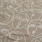 Tissu jersey viscose motif visage esprit Picasso - Nude et blanc Autres marques - Tissus et mercerie - 3