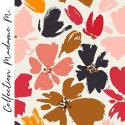 Tissu french terry motif fleurs collection "Madame M" - Multicolore - Les Filles à Pois ® - Oeko-Tex ® Les Filles à Pois - Desig