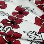 Tissu french terry motif fleurs collection "Coco" - Blanc, rouge et noir - Les Filles à Pois ® - Oeko-Tex ® Les Filles à Pois De