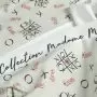 Tissu french terry motif xoxo collection "Madame M" - Ecru, rouge et gris - Les Filles à Pois ® - Oeko-Tex ® Les Filles à Pois -