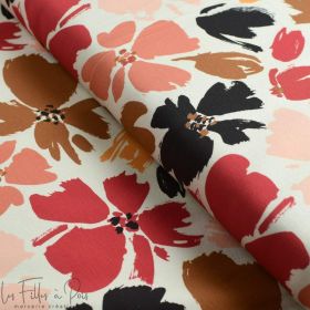 Tissu french terry motif fleurs collection "Madame M" - Multicolore - Les Filles à Pois ® - Oeko-Tex ® Les Filles à Pois - Desig