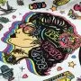 Tissu french terry motif disco collection "Vinyl" - Multicolore - Les Filles à Pois ® - Oeko-Tex ® Les Filles à Pois - Design ® 