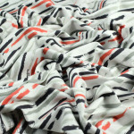Tissu french terry motif traits collection "Sisters A" - Ecru, gris, vert et terracotta - Les Filles à Pois ® - Oeko-Tex ® Les F