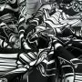 Tissu french terry motif ford 32 collection "MotorHead" - Noir et blanc - Les Filles à Pois ® - Oeko-Tex ® Les Filles à Pois Des