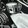 Tissu french terry motif ford 32 collection "MotorHead" - Noir et blanc - Les Filles à Pois ® - Oeko-Tex ® Les Filles à Pois - D
