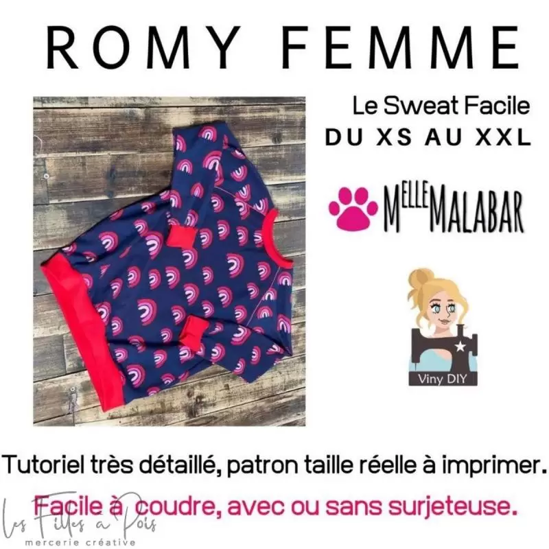 Patron de couture ROMY femme - Melle Malabar ® vs Viny DIY ® Melle Malabar vs Viny DIY ® - 1