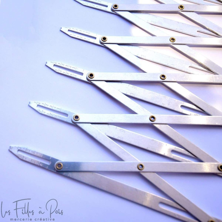 Jauge boutonnière extensible argent (16x8cm) - La Boutik' Créative de Rives