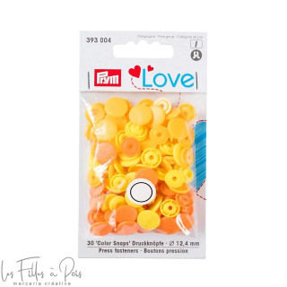 Boutons pression Color Snaps rond - 12.4mm - jaune panaché - Prym Love 393004 Prym ® - Mercerie - 1