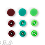 Boutons pression Color Snaps rond - 12.4mm - vert/vert clair/marron - Prym Love 393005 Prym ® - Mercerie - 2
