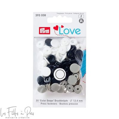 Boutons pression Color Snaps rond - 12.4mm - bleu marine/gris/blanc - Prym Love 393008 Prym ® - Mercerie - 1