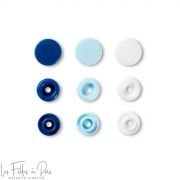 Boutons pression Color Snaps rond - 12.4mm - bleu clair/blanc/bleu marine - Prym Love 393009 Prym ® - Mercerie - 2
