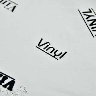 Coupon de tissu french terry motif disco collection "Vinyl" - Blanc et noir - 280cm - Les Filles à Pois Les Filles à Pois - Desi