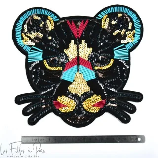 Ecusson sequin panthère - Multicolore - Thermocollant Tissus et mercerie créative – Nos sélections sans marque - 2