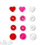 Boutons pression Color Snaps coeur - 12.4mm - rouge/blanc/rose - Prym Love 393031 Prym ® - Mercerie - 2