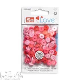 Boutons pression Color Snaps rond - 9mm - rose panaché - Prym Love 393600 Prym ® - Mercerie - 1