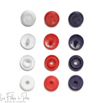 Boutons pression Color Snaps rond - 9mm - rouge/blanc/bleu marine - Prym Love 393603 Prym ® - Mercerie - 2