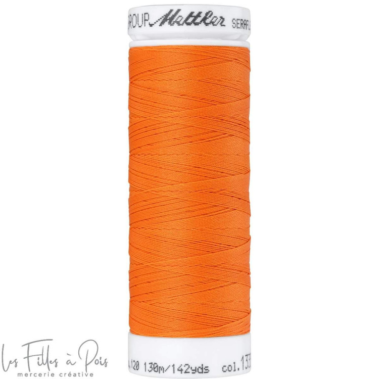 Hilo de coser elástico SERAFLEX 130m - naranja - 1335 METTLER ® - Fils à coudre et à broder - 1 Hilo de coser elástico SERAFLEX 130m - naranja - 1335 METTLER ® - Fils à coudre et à broder - 1