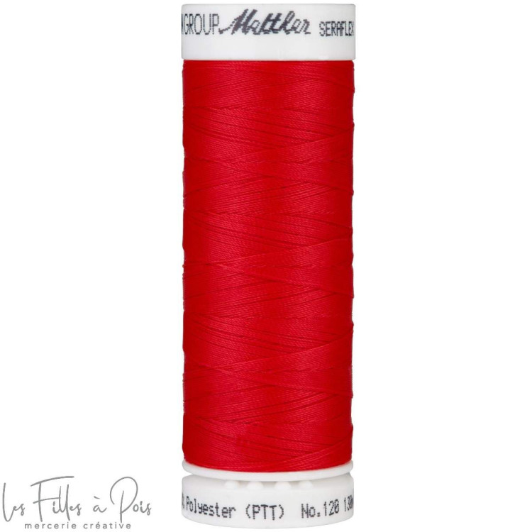 Hilo de coser elástico SERAFLEX 130m - rojo - 0503 METTLER ® - Fils à coudre et à broder - 1 Hilo de coser elástico SERAFLEX 130m - rojo - 0503 METTLER ® - Fils à coudre et à broder - 1