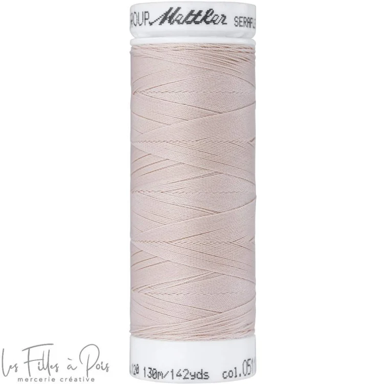 Fil à coudre élastique SERAFLEX 130m - beige - 0511 Mettler : fils à coudre, broder et surjeter de qualité - 1